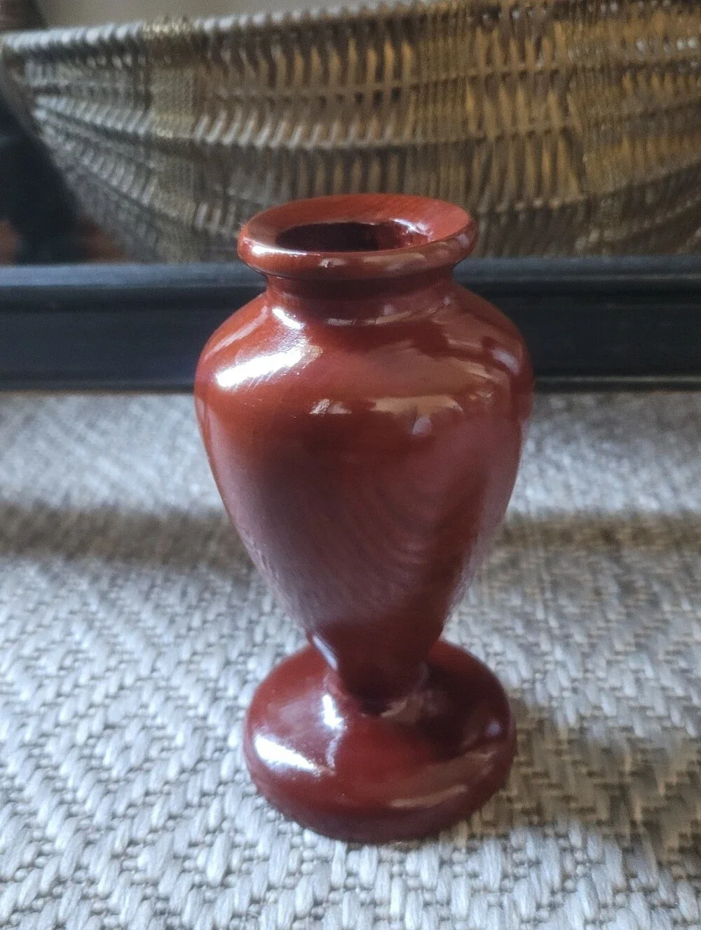 Vintage Spanish Hand-Turned Wood Bud Vase – Artesanía de Guipúzcoa Basque Art